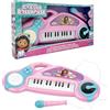 Lexibook, La casa delle Bambole di Gabby, Pianoforte elettronico per Bambini con Effetti di Luce, Microfono, Batteria, Altoparlante Incorporato, brani dimostrativi, Lettore DJ, Rosa/Blu, K704GDHLXB