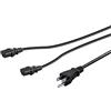 Monoprice Power Cord Splitter - NEMA 5-15P to 2X IEC 60320 C13 18AWG 10A/1250W SJT Black 10ft
