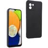 REY Cover in Gel TPU Nera per Samsung Galaxy A03, Ultra Sottile 0,33 mm, Morbido Flessibile, Custodia Silicone