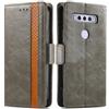 Generico DayQiQiPu Cover per TCL 10 SE (6,52 Pollici) Custodia in pelle PU con Patchwork Guscio Protettiva Anti-Skimming Custodia Portafoglio Flip Caso Business, Grigio