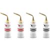 Nakamichi GrubLock Excel Spine Banana con Pin da 2 mm Placcate in Oro 24K, Cavi Altoparlanti 10 AWG - 18 AWG, per Morsetti a Molla, per Amplificatori Hi-Fi, Tipo a doppia vite, 4 Pezzi (2 Paia)