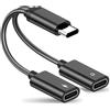 Supecesorio 2 In 1 Adattatore Usb C Cuffie, Splitter Usb C Adattatore Femmina Y Cavo Splitter, Doppio Porta Di Ricarica Diviso, Compatibile con Pad Pro/Air, Galaxy