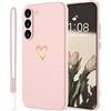 Mitetabo Custodia per Samsung Galaxy A26 5G in silicone con cuore d'amore, colore oro rosa