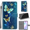 KENHONER Custodia per Xiaomi Redmi 9A/9AT, Farfalla | Portafoglio Pelle PU, Magnetica, Resistente Agli Urti, Scomparto Carte Credito, Pieghevole, Flip Libro, Motivo
