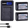 DuraPro 2 batterie 1200 mAh NP-FV50 NP-FV50 + caricatore LCD USB per batterie Sony NP-FV30 NP-FV40 FV70 FV100; HDR-CX150E HDR-CX170 HDR-SR68 DCR-SR20E HDR-CX190 HDR-CX130