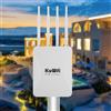 KuWFi Outdoor WiFi 6 Repeater & Extender, Punto di accesso WiFi 6 AX3000 Mbps 2,4 GHz e 5 GHz Point Bridge with 4 High Gain Antennas, Gigabit Port, Poe Powered, Supporto MU-MIMO, Seamless Roaming