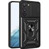 HONLEN Custodia Adatta per Samsung Galaxy S23 (6.1 Inches), Cover per PC Armor Anello kickstand con Base Magnetica - Nero