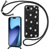 Foonary Cover con Cordino per iPhone Air 6,5, Custodia con Laccio Collana Tracolla Aesthetic Smile Disegni Morbido Antiurto TPU Necklace Regolabile Protettiva Corda Case per iPhone 17 Air, Fiori 1