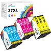Q-image 27XL Cartucce d'inchiostro Compatibile con Cartucce Epson 27XL 27 XL | per Cartucce Epson wf 7610 WF-3620DWF WF-3640DTWF WF-7210DTW WF-7610DWF WF-7620DTWF WF-7710DWF WF-7715DWF (9-Pack)