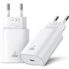 Aioneus Caricatore USB C, 2 Pack 20W Caricabatterie USB C Ricarica Rapido Spina Tipo C Alimentatore PD Type C per iPhone 17 16 15 14 13 12 11 Pro Max Plus, Presa USB-C per Samsung s26 s25 s24 Google Pixel