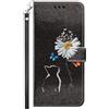 YKTO Flip Wallet Custodia Portafoglio per Tecno Spark 40 Pro Plus 4G Dipinto Flip Protettiva PU Pelle Case Cuore di Piccole margherite e gatti Modella Cover Multifunzione Con 2 Slot Carte Portafogli