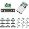 VISSQH 20 pezzi Presa connettore femmina maschio saldare Spina pannello montaggio USB Tipo C per DIY