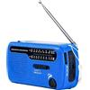 Aicharynic Radio multifunzione a manovella, radio solare, manovella Dynamo Radio con AM/FM, power bank ricaricabile da 1200 mAh, con torcia, allarme SOS per emergenze, campeggio e attività all'aperto, blu