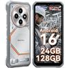 Blackview Fort 2 Rugged Smartphone Android 16 Ultrasottile 245g/10.7mm, 24GB+128GB/TF 2TB, 6.56 90Hz, 16MP+13MP, 4G Telefono Indistruttibile IP69K, NFC/Fingerprint/Modalità Guanti/3 Anni Garanzia