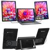 VBESTLIFE Monitor Portatile Triplo Schermo, 16 Pollici 2.5K 16:10, per Ufficio e Gaming