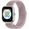 GIOPUEY Nylon Cinturini Compatibile con Honor Choice Haylou Watch, Traspirante Sport Loop Cinturino in Morbido Nylon Intrecciato, Donne Uomo - Pink