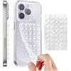 Jurqqer Supporto per telefono in silicone a doppia faccia con ventosa, supporto adesivo per telefono con potenza di aspirazione, specchio portatile per doccia per selfie TikTok/YouTube accessori