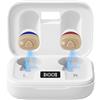 Aolso Amplificatore di Rumore, Dispositivi Sonoro Ricaricabili con Custodia di Ricarica, Cancellazione del Rumore, Vestibilità Ergonomica, Cuffie Senza Fili - Rosso Blu