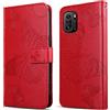 DENDICO Cover per Xiaomi Mi 11i / Xiaomi Poco F3 / Redmi K40 / Redmi K40 PRO, Portafoglio Custodia in PU Pelle per Xiaomi Mi 11i / Xiaomi Poco F3, Antiurto Cover a Libro con Slot per Carte, Rosso
