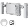 NEEWER Kit Phone Cage Compatibile con iPhone 17 Pro Max Solo, Accessori Stabilizzatore Video Rig con Anello Filtro 67mm, Backplate per Lente 17mm/T Mount, Due Maniglie a Sgancio Rapido, PA144(Argento)