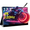 Magedok 17,3 Pollici 4K 120Hz Touchscreen Monitor Portatile, 100% P3 Mobile Monitor Anti-Reflection Eye Care Game Display Supporto MPP Stylus USB C Mini HDMI per console di gioco, laptop, Mac, PC