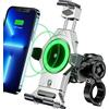 KEWIG Supporto per cellulare da moto, antifurto, impermeabile, 15 W, senza fili, con ammortizzatore di vibrazione, blocco automatico one-push e sgancio rapido