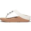 Fitflop Women's Fino Mirror-Dome Leather Toe-Post Sandals, Bianco urbano, 37.5 EU