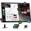 LAMTTO Carplay Wireless Schermo per Auto da 11 Pollici Con Video YouTube TikTok, Portatile Apple CarPlay & Android Auto Con Telecamera Posteriore/Navigazione/Touchscreen In-Cell/Assistente Vocale/OTA