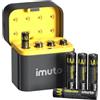 imuto 1.5V Batterie AAA ricaricabili 1300mWh, Pile Ricaricabili AAA Litio 2500 Cicli con display a LED nero ricarica rapida, 8 pezzi