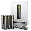 imuto 8 batterie al litio AAA, batterie ricaricabili AAA, tipo agli ioni di litio da 1300 mWh AAA, bassa autoscarica da 1,5 V, con scatola di protezione per batteria (non caricatore)