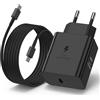 AOKUTDA 60W Caricabatterie rapido USB C per Samsung Galaxy S26 Ultra,Caricatore Adattatore PD3.0 con Cavo USB C 2m Samsung S25 S24 S23 S22 S21 Plus/FE/Ultra,A17 A16 A57 A37 A26 A56 A36 A54,Z Fold/Flip,Nero