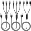 ASICEN Cavo USB 3 in 1 Type-C Ricarica Rapida, 3Pezzi 2 Metri Cavetto USB Cellulare C 3A Nylon