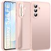 Qasyfanc Hybrid Opaco Cover Compatibile con Samsung Galaxy S25 FE 5G con Protezione Fotocamera e 2 Pellicola Vetro Temperato, Custodia con Samsung Galaxy S25 FE 5G Sottile Antiurto Rosa