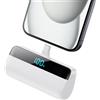 Feob Mini Power Bank per iPhone 17/16/15 Serie, 5200mAh USB C Caricatore Portatile Ultra-Compatto Batteria Esterna Powerbank con LED Display Compatibile con iPhone 17/16/15 Pro Samsung etc - Bianco