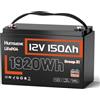 Humsienk LiFePO4 Batteria al litio 12V 150AH, 1920Wh Energia, BMS 110A, Protezione Bassa Temperatura, 6000 cicli profondo, per Sistemi Solari, Camper, Accumulo Domestico e Applicazioni Off-Grid