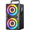 RRNUY Cassa Bluetooth Potente da 100W, Altoparlante Wireless con TWS Stereo, Bassi Profondi, Cassa Portatile da Festa con Subwoofer e Luci LED