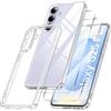 Qasyfanc Hybrid Cover Compatibile con Samsung Galaxy S25 FE 5G con Protezione Fotocamera e 2 Pellicola Vetro Temperato, Custodia con Samsung Galaxy S25 FE 5G Sottile Antiurto, Trasparente