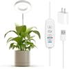Bamworld Lampada per piante a LED a spettro completo, 380-800 nm, ad anello regolabile in altezza, per vaso di fiori, funzionamento USB, IP54, impermeabile