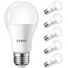 LVWIT Lampadine LED E27 Bianco Freddo 6500K, Lampadina LED 13W (Equivalente 100W), 1521LM, Lampadina per Soggiorno, Sala, Lampadario, Ventilatore, Consumo Basso, Non Dimmerabile, Pacco da 6 Unità