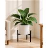 Bamworld Portapiante Metallo Regolabile 20-30 cm da Interno, Supporto Vaso Tripode Reversibile 2 Altezze Impermeabile Capacita 90 kg, Portavasi Nero da Pavimento Soggiorno (Vaso Non Incluso)