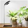 Bamworld Lampada per piante da interno con base, Lampada LED spettro completo, Altezza regolabile, 8W luce ad anello per piante e scrivania