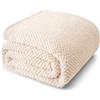 Whale Flotilla Coperta Plaid Pile in Flanella, Coperta Morbida e Calda per Divano Letto Singolo e Matrimoniale, 220 x 240 cm, Bianco