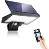 JESLED Luce Solare LED Esterno, 108LED Faretto con Sensore di Movimento, 2600mAh Lampada Girevole, 4 Modalità Luci Ricaricabile per Giardino
