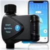 RISOON Timer Irrigazione WiFi con Misuratore d'Acqua Integrato, Programmatore Irrigazione Smart senza Hub, Controllo App 2,4 GHz, Irrigazione a Volume, Programmazione, IP65 per Giardino Prato Serra