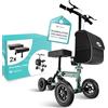 Helavo Scooter per Ginocchio Pieghevole, Deambulatore Ortopedico | Deambulatore ortopedico per ginocchia con 2 ginocchiere - Alternativa alle stampelle - Ruote da 10/8