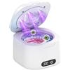 ZORVENIX Dispositivo per la pulizia a ultrasuoni, 48 kHz, pulitore a ultrasuoni UV con 4 modalità, 340 ml, portatile, per protesi dentali, allineatori, protesi