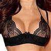 Axami V-5801 Corona Australe Seducente Reggiseno Semi Imbottito con Ricami Floreali, Nero,2A