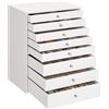 SONGMICS Scatola Portagioie, 8 Ripiani, Porta Gioielli con Cassetti, Capiente, Portagioie Moderno, Idea Regalo, Bianco Nuvola JBC008W01