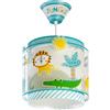 Dalber Lampada a sospensione per bambini Dalber My Little Jungle, animali della giungla, multicolore, 76112M, E27, lampade per bambini, cameretta dei bambini