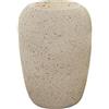 DRW Vaso in fibra di vetro striato, 73 x 52 x 52 cm, color crema